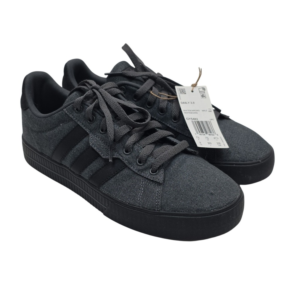 Adidas Daily 3.0 Mens Skateboarding Shoes Carbon Black GY5482 Size 8 NEW